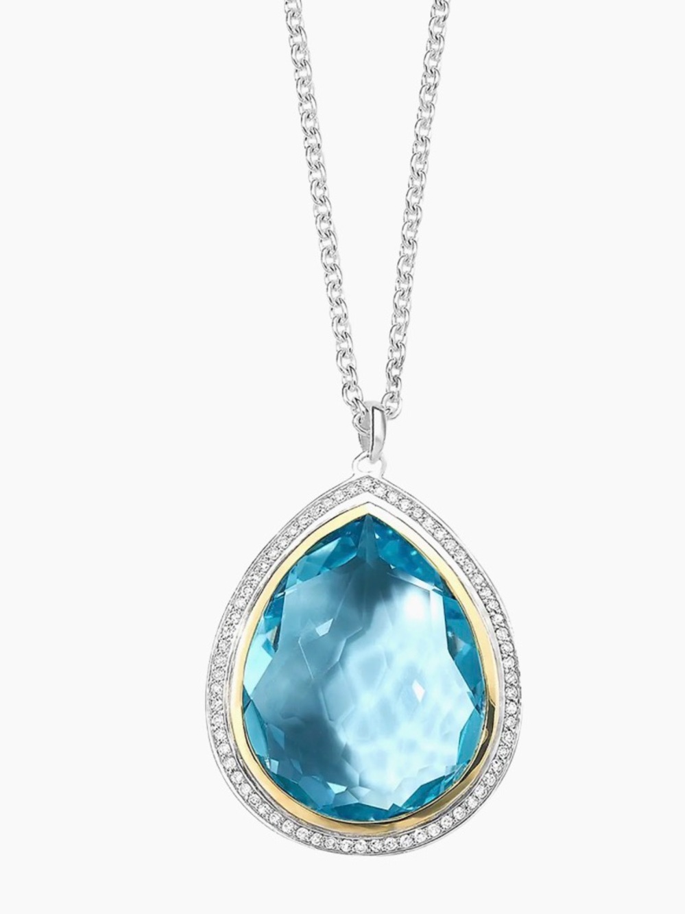 Ippolita Chimera Necklace Blue Topaz Pendant Diamond